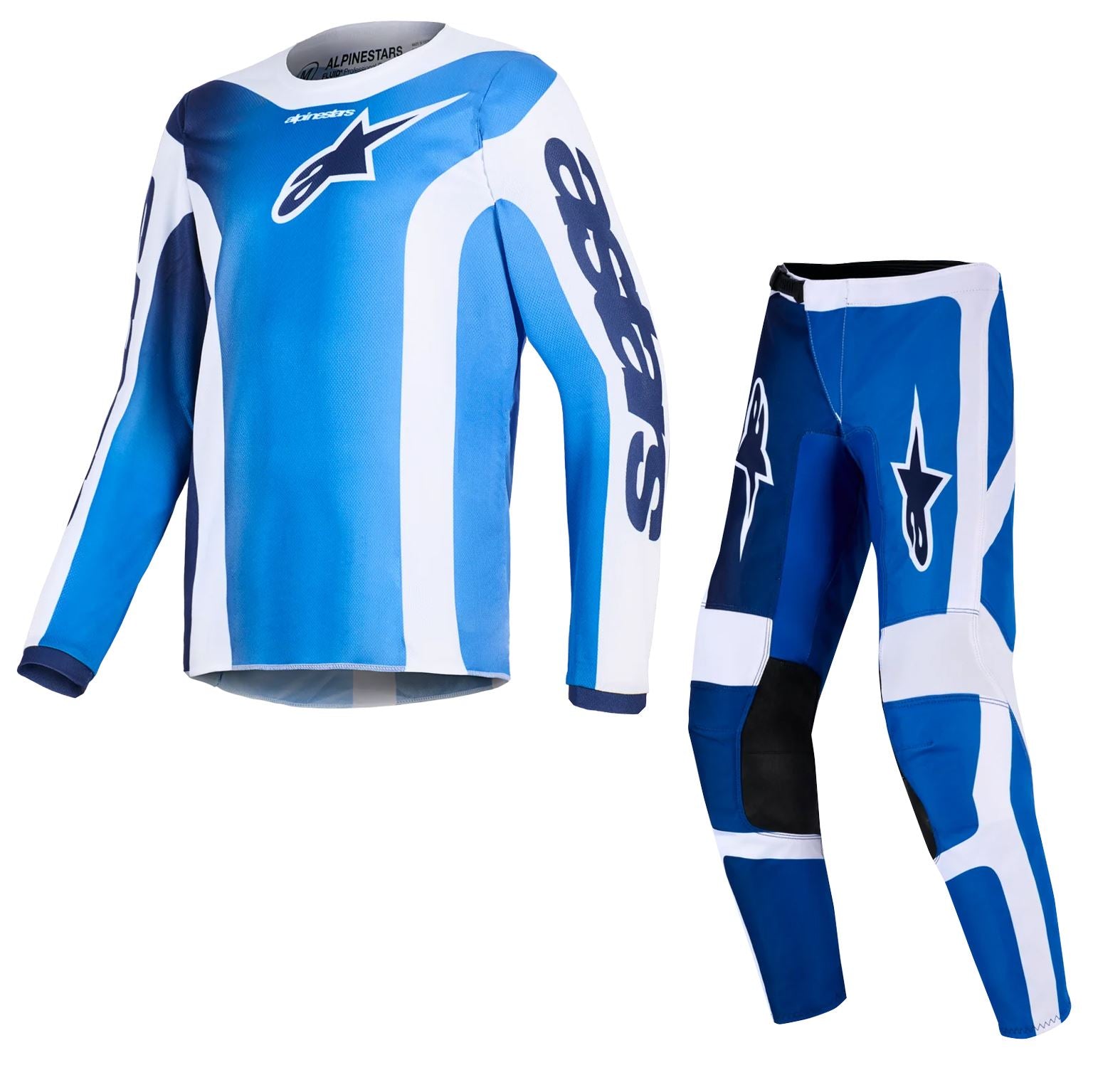Alpinestars 2026 Youth Fluid Portl Motocross Combo Kit Ucla Blue White